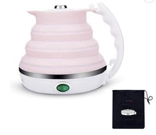 LEVALO Mini Collapsible Travel kettle,Duel Voltage  110-220V Boil Dry Protection