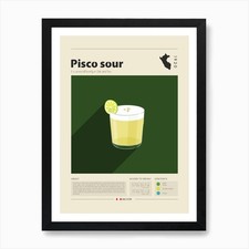 Pisco Sour Art Print Framed