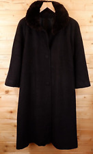 Women's Vintage Regency Cashmere Blend Long A Lined Over Coat L-XL Made in USA