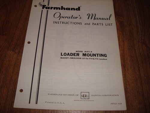 Farmhand model m411 loader - farmhand,