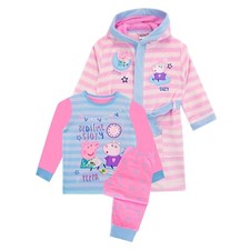 Peppa Pig Dressing Gown &Pyjamas Kids Girls 18 24 Months 2 3 4 5 6 7 8 Years Set