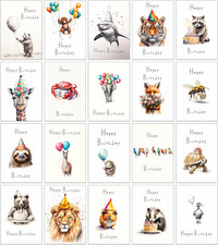 20 Assorted Birthday Cards Multipack - 12 X 17Cm (About 5X7 Inches) Eco Friendly