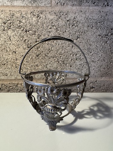 Silver plate floral pierced - plate,