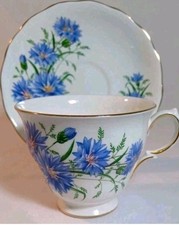 Vintage cup & sauser Royal Vale Cornflower Bone China Made In England Queen Anne