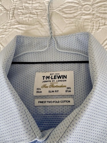 Lewin blue cotton - blue, slim