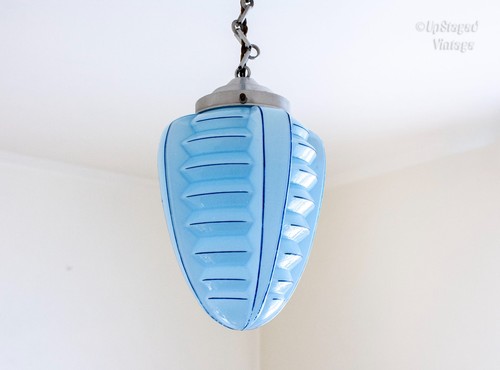 Blue glass art deco opaline - deco,