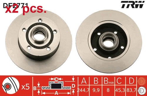 Pcs rear brake disc - brake, rotos