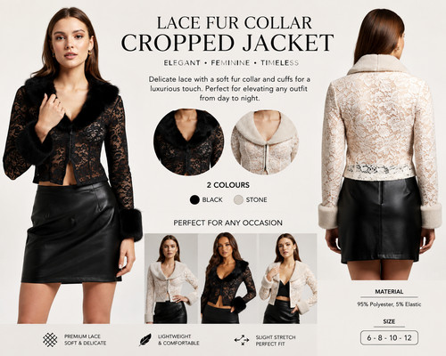 Women ladies stylish - faux, fur