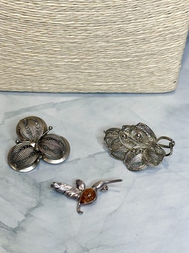 Vintage mcm silver brooches - vintage,