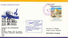 SENEGAL 1979 first Lufthansa-Flight LH 506 w. DC 10 DAKAR - MONTEVIDEO, Uruguay