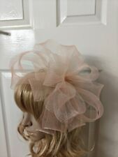 peach coral nude fascinator millinery burlesque headband wedding hat ascot race