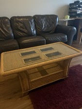 Large coffee table with glass