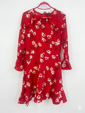 Boohoo Red Floral Tea Dress