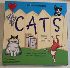 All Night Media Cats set of 10 rubber stamps