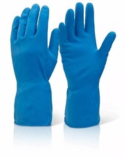 2 PAIRS S/M/L/XL BLUE Rubber Gloves Household Washing Up Kitchen Cleaning
