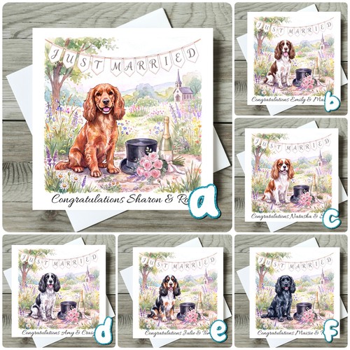Spaniel wedding card - spaniel,