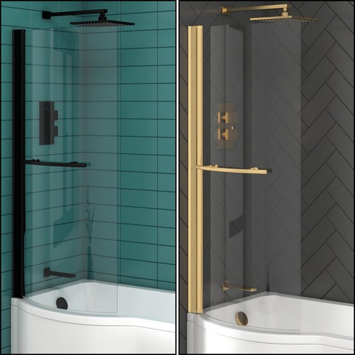 Shaped shower bath - shaped, screen