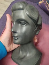 Anthropologie Giovanna Bust Lady Figure Head Glazed Stoneware