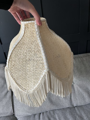 Vintage rattan fringed - ,