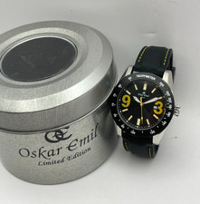 Oskar Emil SAPPORO Quality Gents Sturdy Watch Date/Tachymeter With Rubber Strap