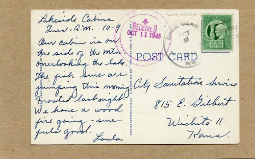 Postcard mailed from - mailed,