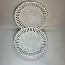 Set of 2 - Antique Wedgwood Creamware Plates – Basket Weave - 19th Century