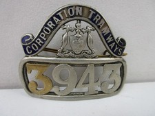 Glasgow Corporation Tramways Cap Badge  No. 3943
