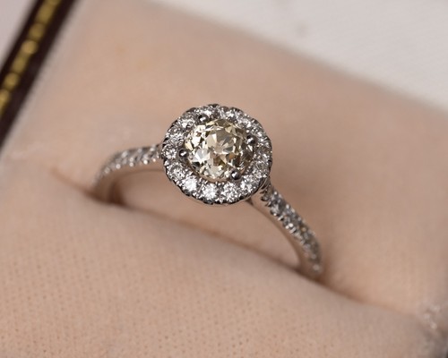 Old cut diamond halo ring - diamond,