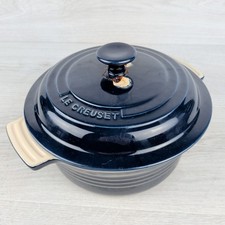 Le Creuset 22cm Blue Stoneware Casserole Dish – Read Description