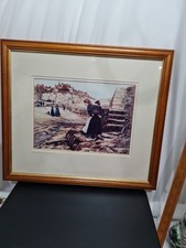 Framed Picture T. McArdle Cullercoats Fishing Women