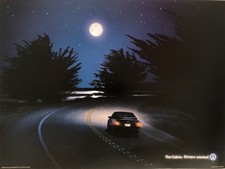VW Volkswagen "The Cabrio" Poster w/ "Drivers wanted" & VW Logo - 16" x 12"