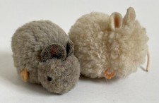 2 X Small Antique Vintage Steiff Pom Pom  Mice Miniature Teddy Bear Mouse Pals