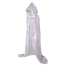 Velvet Hooded Cloak Cape Wizard Witch Costume Halloween Cosplay Robe