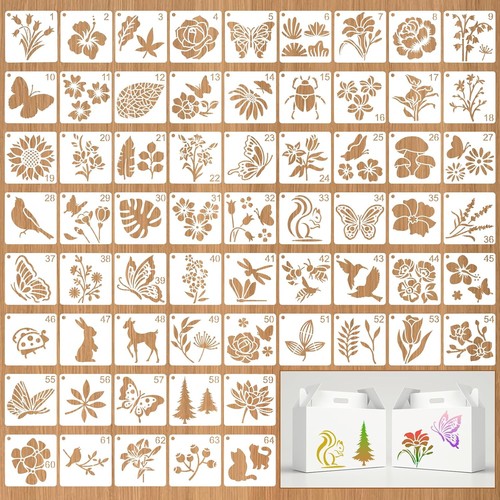 64pcs small stencils - 64pcs,