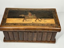 SORRENTO PUZZLE BOX ANTIQUE VICTORIAN ITALIAN OLIVEWOOD WITH WORKING LOCK & KEY.