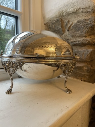 Antique silver plate revolving - silver,