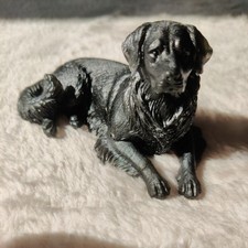 Homemade Resin Golden Retriever Dog Ornament Figurine Statue black Colour 