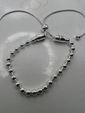 PANDORA SILVER STRING OF BEADS SLIDER BRACELET Size 16-19cm