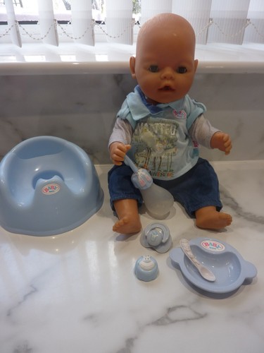 Vintage baby born boy doll - born,