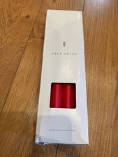 True Grace - Red Box of 12 Dining Candles - 29.5cm - New - RRP £45