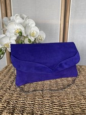 Phase Eight purple kid suede evening handbag clutch bag