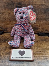 Ty Beanie Baby USA Teddy Bear Plush Toy Soft Toy with Tags Retired Collectible