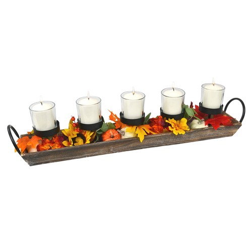Rustic wood candle - 27.5,
