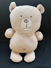 Natures Purest Knitted Beige Brown Chiming Hug Me Teddy Bear Comforter Soft Toy
