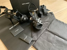 Black SAINT LAURENT TRIBUTE Platform HEELS (uk5) £860 **WORN ONCE**