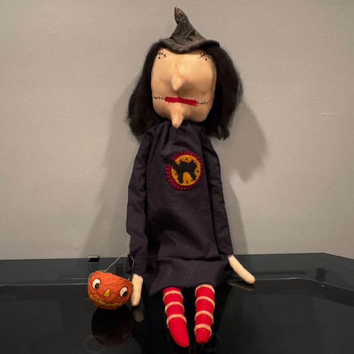 Halloween folk art witch doll - witch,