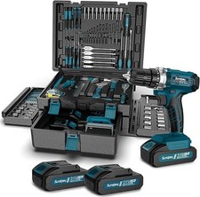 Sundpey Tool Kit with 21V Drill - Cordless Power Tool Set - 255-PCs General Basi