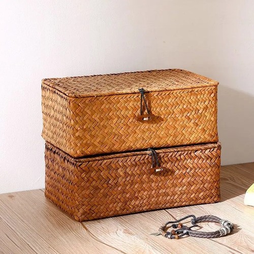 Woven storage basket with - basket,