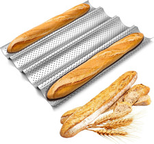 4 Wave Baguette Baking Tray French Bread Mold Loaf Tin Non-Stick Cake Plate Tool