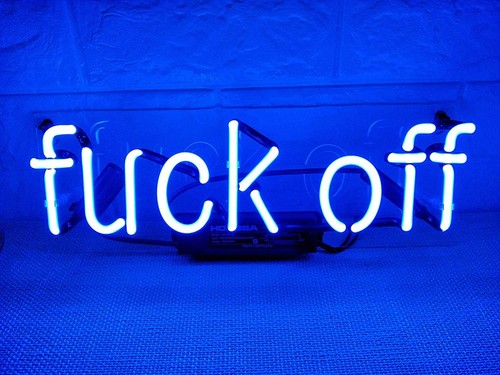 Fvck off blue acrylic neon - fvck,